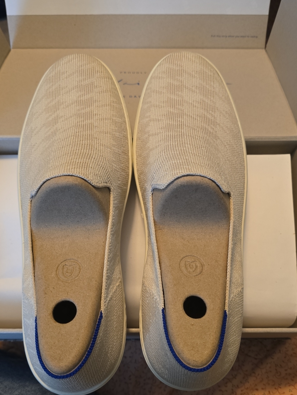 Rothy's Slip-On Canvas Shoes in Light Beige